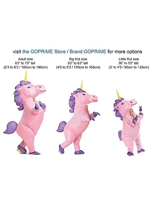 GOPRIME Unicorn Halloween Costume,Child Size,4-12