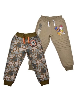 Paw Patrol Nickelodeon Boy's 2 Pack Pawsome Drawstring Jogger Pant-Set, Blue/Beige or Green