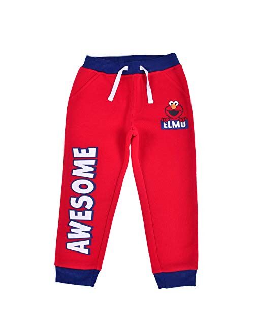 Sesame Street Elmo, Cookie Monster and Big Bird Boys 2 Pack Jogger Pants for Infant and Toddler Red/Navy