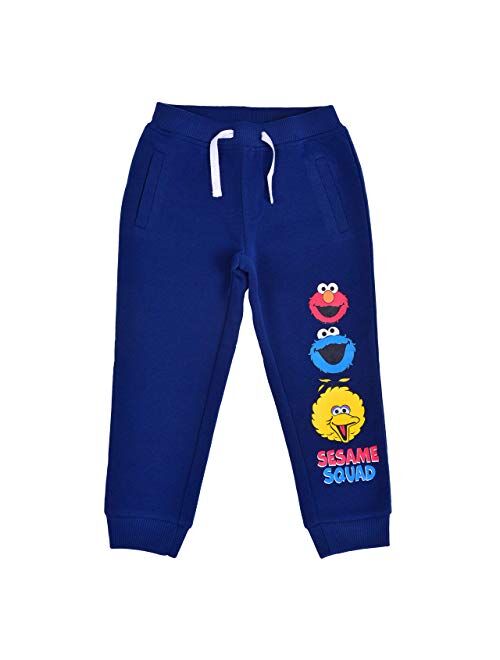 Sesame Street Elmo, Cookie Monster and Big Bird Boys 2 Pack Jogger Pants for Infant and Toddler Red/Navy