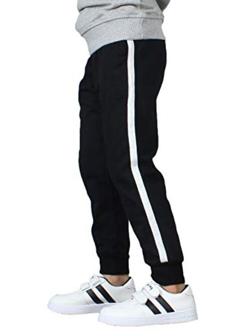 CECLEAD Boy's Fashion Casual Cotton Sweatpants Slim Fit Athletic Drawstring Jogger Pants