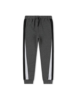 ALAVIKING Kids Soft Brushed Fleece Jogger Sweatpants Drawstring Elastic Waist Athletic Pants for Boys or Girls 3-12 Years