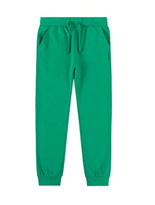 ALAVIKING Kids Soft Brushed Fleece Jogger Sweatpants Drawstring Elastic Waist Athletic Pants for Boys or Girls 3-12 Years