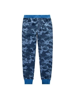 UNACOO Boys Casual Soft French Terry Cotton Pull-on Jogger Pants with 2-Pocket