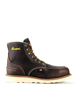 1957 Series 6 Waterproof Moc Toe Work Boots for Men - Soft Toe, Full-Grain Leather with Slip-Resistant Wedge Outsole and Shock-Absorbing Footbed