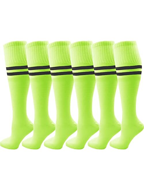 Winterlace Kids Soccer Socks, 6 Pairs for Boys Girls, Youth Knee High Athletic Sports Football Gym School Team Pack for Children