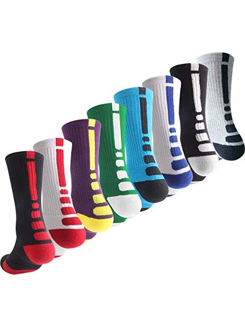 OLCHEE Boys Sock Basketball Soccer Hiking Ski Athletic Outdoor Sports Thick Calf High Crew Socks Multipack