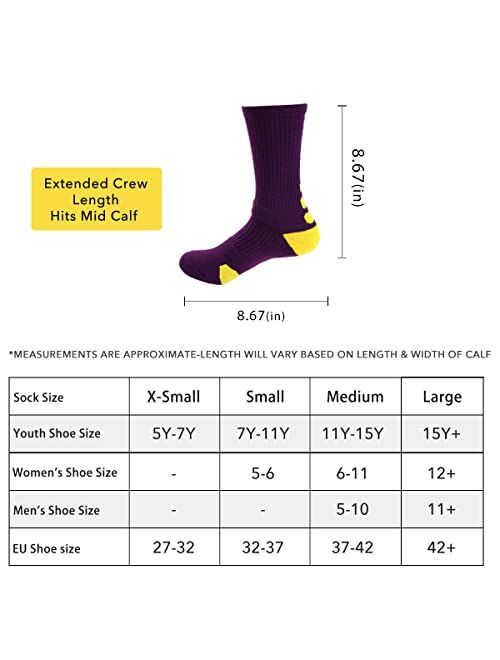 OLCHEE Boys Sock Basketball Soccer Hiking Ski Athletic Outdoor Sports Thick Calf High Crew Socks Multipack