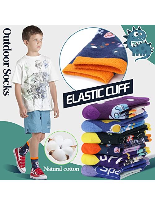 Welwoos 6PairsBoysKidsSocksCrazyFunNoveltyFunnyCottonCrewChildrenTeenageBoysSocks