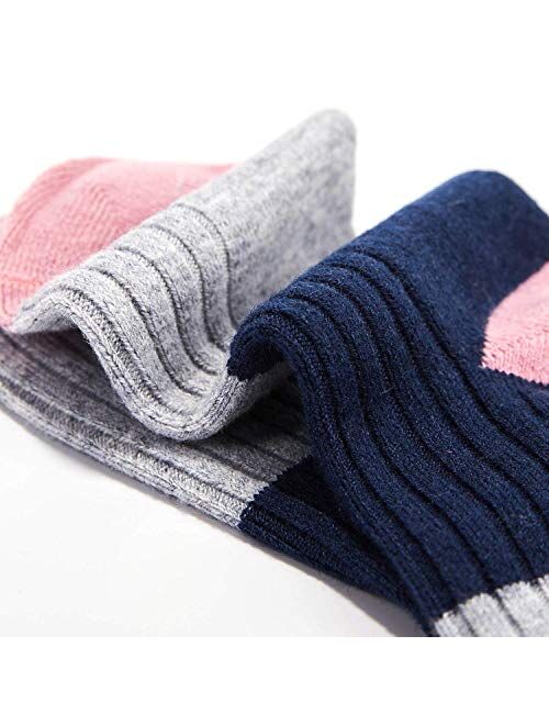 Mardonskey Kids Wool Socks Boys Winter Warm Socks Thicken Thermal Crew Socks for Boys 6 Pairs