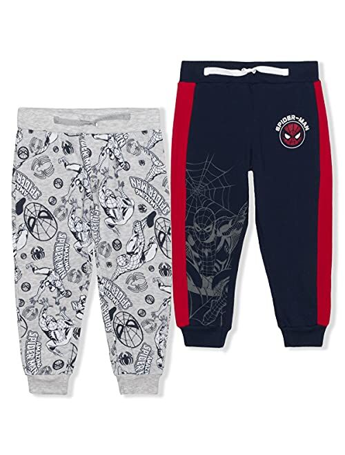 Marvel Spiderman 2 Pack Jogger Pants Set for Boys, Drawstring Waist Sweatpants