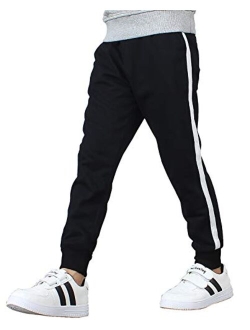 Yameekamulga Boy's Cotton Comfy Tapered Sweatpants Casual Daily Outdoor Kids' Jogging Running Pants for All Seasons