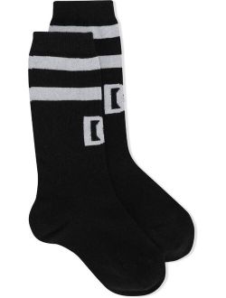 Kids intarsia-knit ankle socks