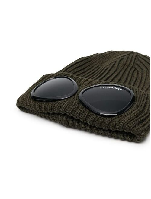 C.P. Company Kids ribbed-knit goggles hat