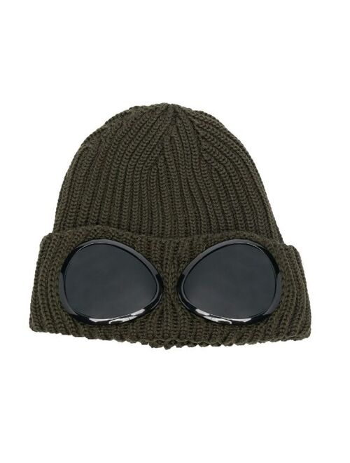 C.P. Company Kids ribbed-knit goggles hat