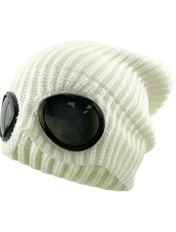 KBETHOS Goggle Lens Beanie Ribbed Knit Cuffed Winter Ski Hat Skull Cap Sunglass