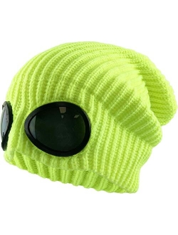 KBETHOS Goggle Lens Beanie Ribbed Knit Cuffed Winter Ski Hat Skull Cap Sunglass