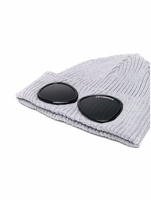 C.P. Company Kids patch-detail ribbed beanie