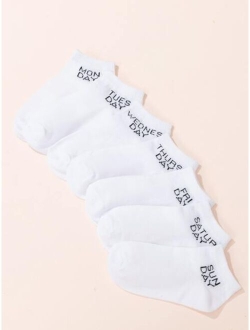 7pairs Toddler Kids Letter Pattern Socks