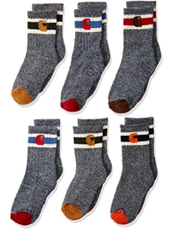 boys Midweight Camp Crew Sock 6 Pack