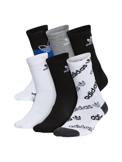 Kids-Boy's/Girl's Mixed Graphic Cushioned Crew Socks (6-pair)