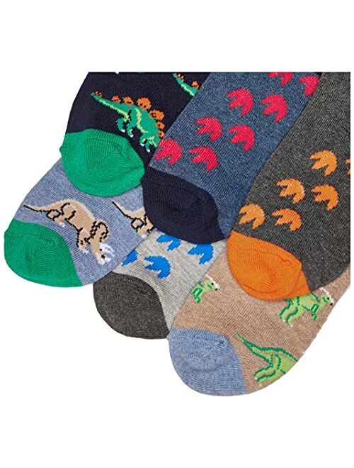 Jefferies Socks boys Dinosaur Pattern Cotton Crew Socks 6 Pack