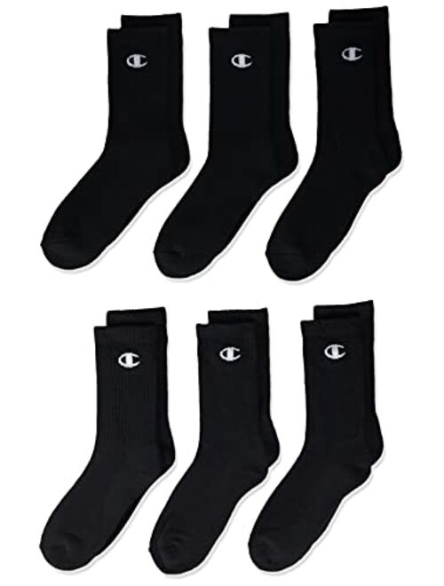 Champion unisex-child Champion Kids' 6-pack Crew Socks