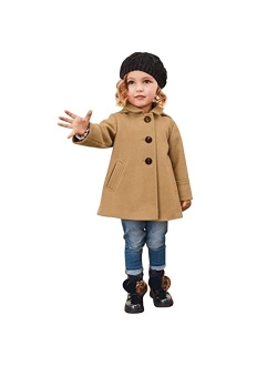 Mousmile Toddler Kids Duffle Overcoat Winter Charm Windbreaker Jacket Outwear for Boys Girls Trench Coat