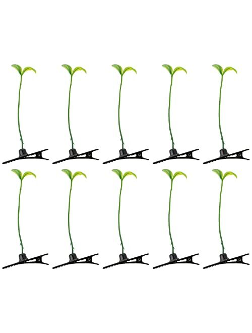 Framendino, 10 Pack Funny Bean Sprout Hair Clips Plant Grass Hair Barrette for Women Girls