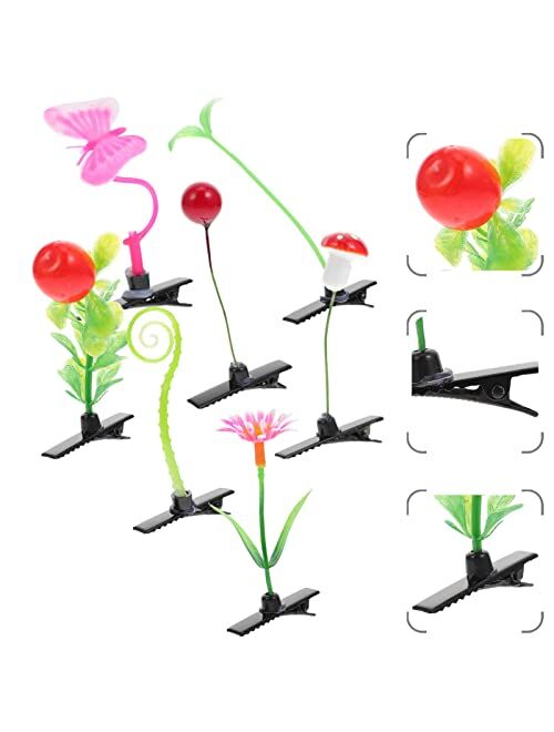 Kallory Bean Sprout Hair Clip Set: Plant Hairpins Flower Hair Clip Grass Barrette Cute Novelty Headwear 28pcs for Women Girls Kids Toddler Party Favor