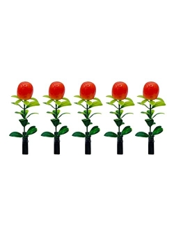 Huai Chao Hair Barrettes Simulated Plant Small Hair Clips 5 Pack Green Leaves+Red Pepper Hairpins Hair Accessories Decorations