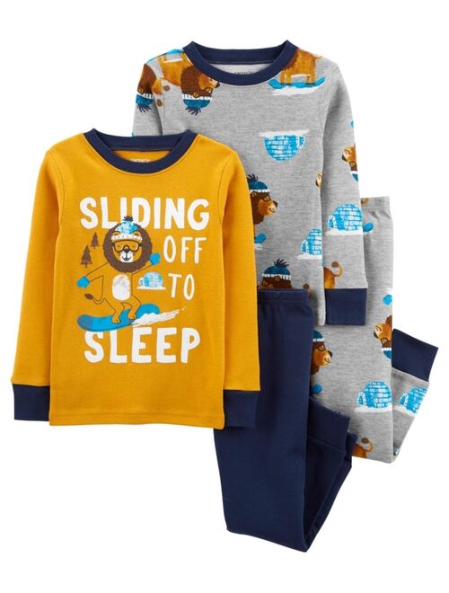 Carter's Toddler Boys Moose Snug Fit Pajama, 4 Piece Set