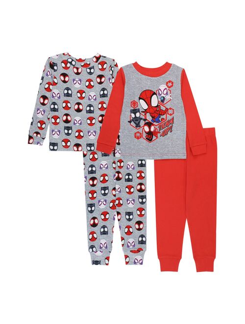 Toddler Boy Spiderman "Team Up Webs" 4-Piece Pajama Set