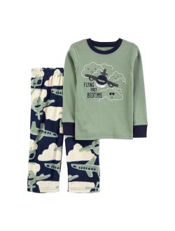 Toddler Boy Carter's Airplane Cotton & Fleece Pajama Set