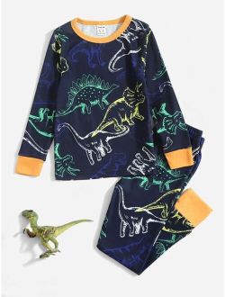 Boys Dinosaur Print Snug Fit Lounge Set