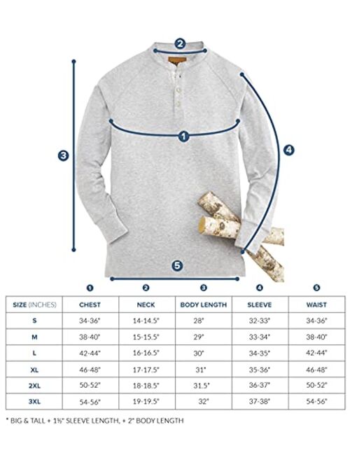 Venado Full Motion Henley Shirts for Men - Mens Henley Long Sleeve with Stretch