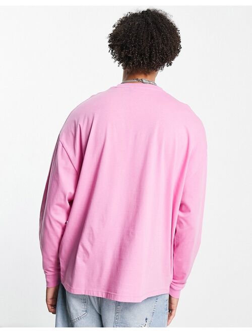 ASOS DESIGN long sleeve oversized T-shirt in pink