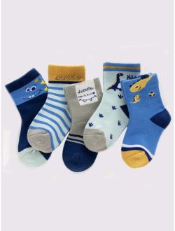 5pairs Baby Cartoon Graphic Crew Socks