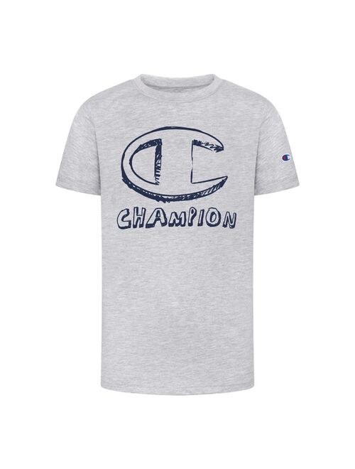 CHAMPION Big Boys Hand Drawn C Script T-Shirt