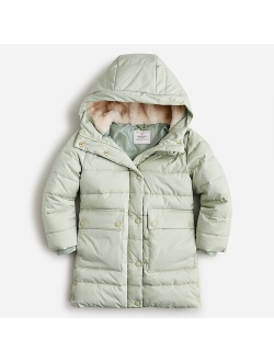 Girls' cocoon puffer coat with PrimaLoft