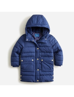 Girls' cocoon puffer coat with PrimaLoft