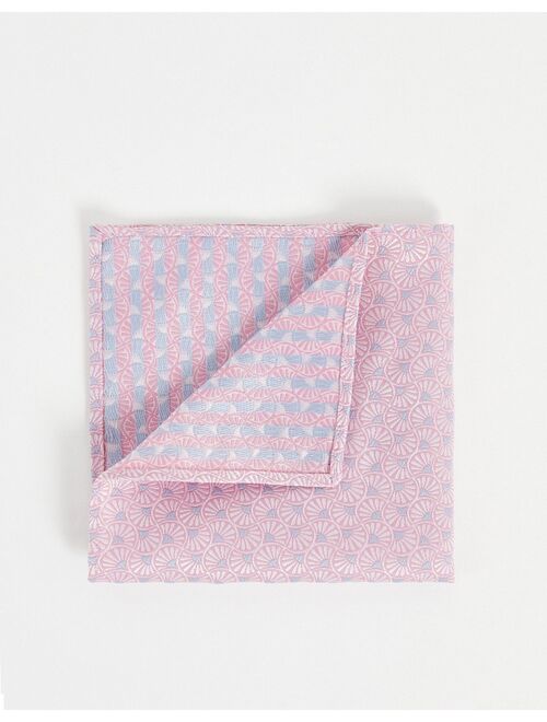 ASOS DESIGN pocket square in retro pink and blue pattern