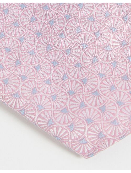 ASOS DESIGN pocket square in retro pink and blue pattern