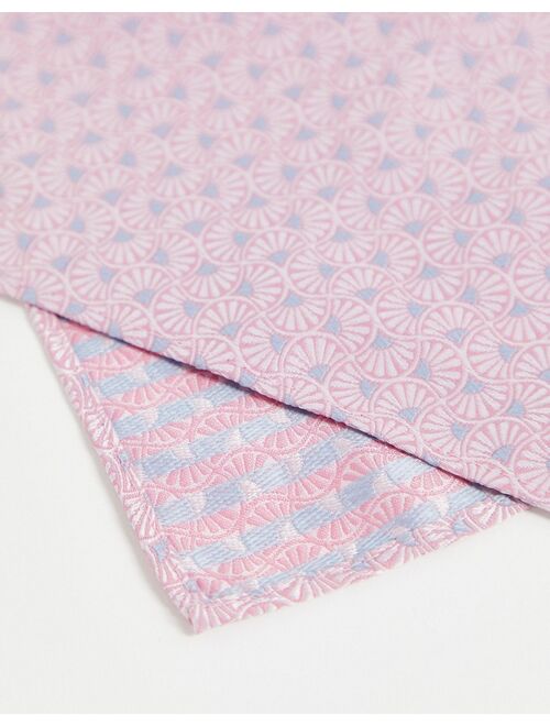 ASOS DESIGN pocket square in retro pink and blue pattern