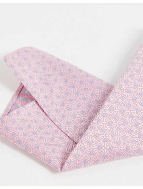 ASOS DESIGN pocket square in retro pink and blue pattern