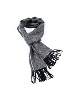 A.WAVE Softer than Cashmere Wool Touch Tassel Ends Plaid Check Solid Scarf