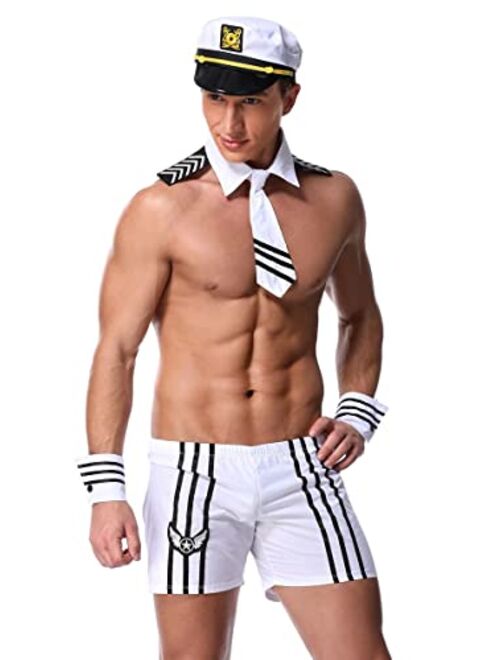 QinMi Lover Men Sexy Sailor Halloween Costume Outfit Lingerie