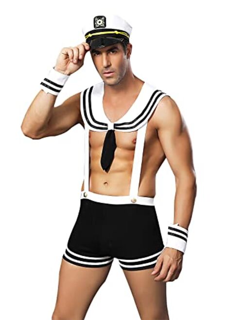 QinMi Lover Men Sexy Sailor Halloween Costume Outfit Lingerie