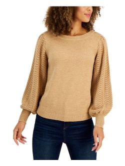 Pointelle Blouson-Sleeve Sweater, Created for Macy's