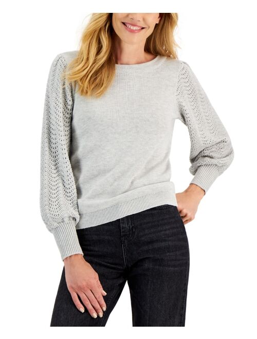 Charter Club CHARTER CLUB Pointelle Blouson-Sleeve Sweater, Created for Macy's